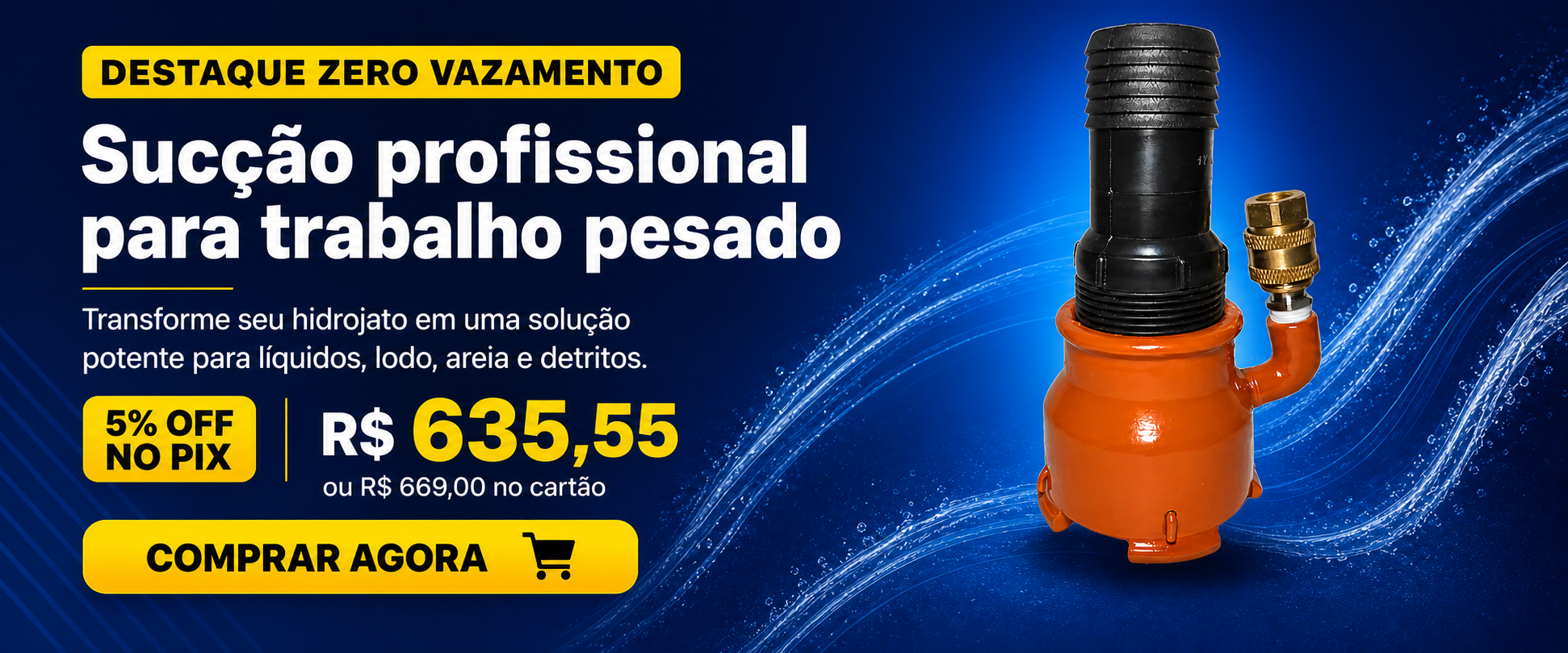 Sucção profissional para trabalho pesado
